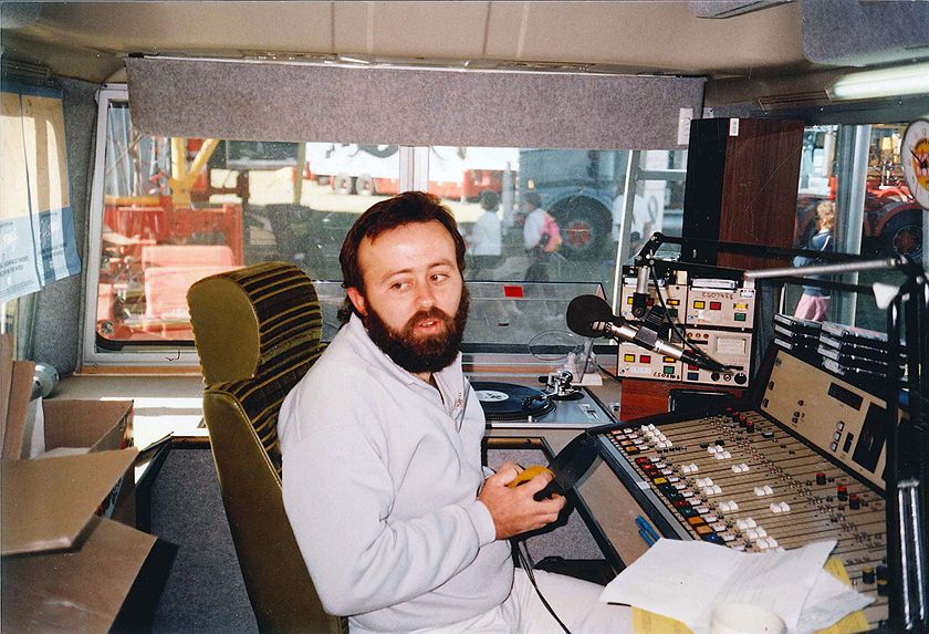 Rae Allen ABC Station Manager 88-94, doing an OB at the Alice Springs Show