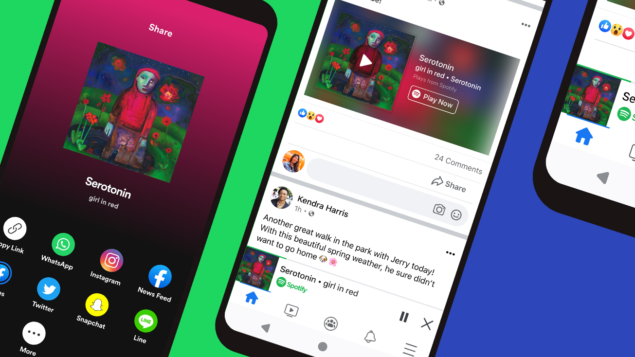 Spotify's in-app miniplayer on Facebook