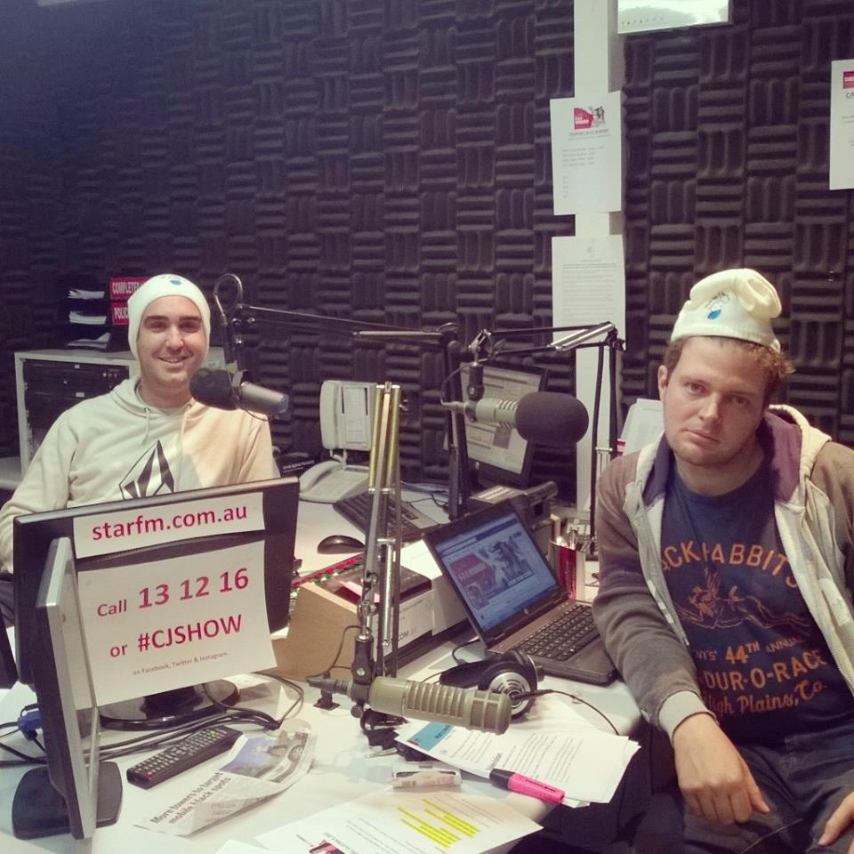 93.5 StarFM Dubbo’s Chris & Krivo (filling-in for Juelz) both sporting beanies